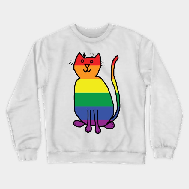 Pride Kitty Cat Crewneck Sweatshirt by ellenhenryart